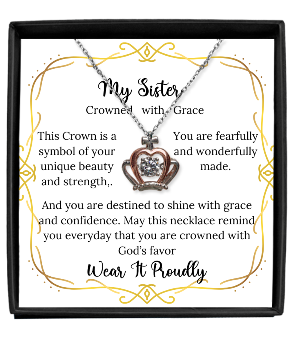 Crown Necklace For Your Sister, Classy Jewelry For the Love of Your Life, For Christmas, Birthday