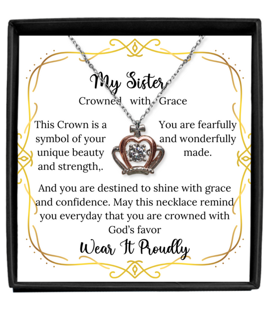 Crown Necklace For Your Sister, Classy Jewelry For the Love of Your Life, For Christmas, Birthday