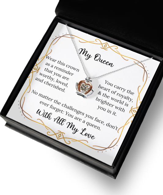 Crown Necklace For A Queen, Classy Gift Ideas For Your Loved Ones, With Message Card