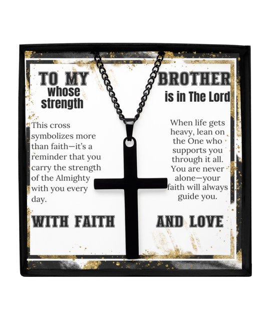 Black Cross Necklace, Gift Ideas For Brother, Brother In Law, Brother From Another Mother