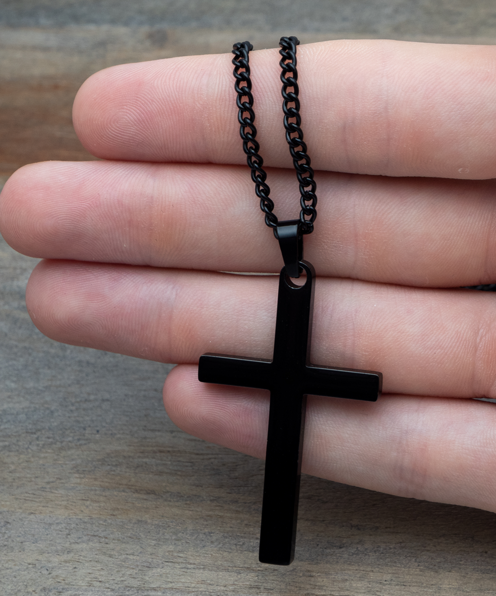 Black Cross Necklace, Gift Ideas For Brother, Brother In Law, Brother From Another Mother