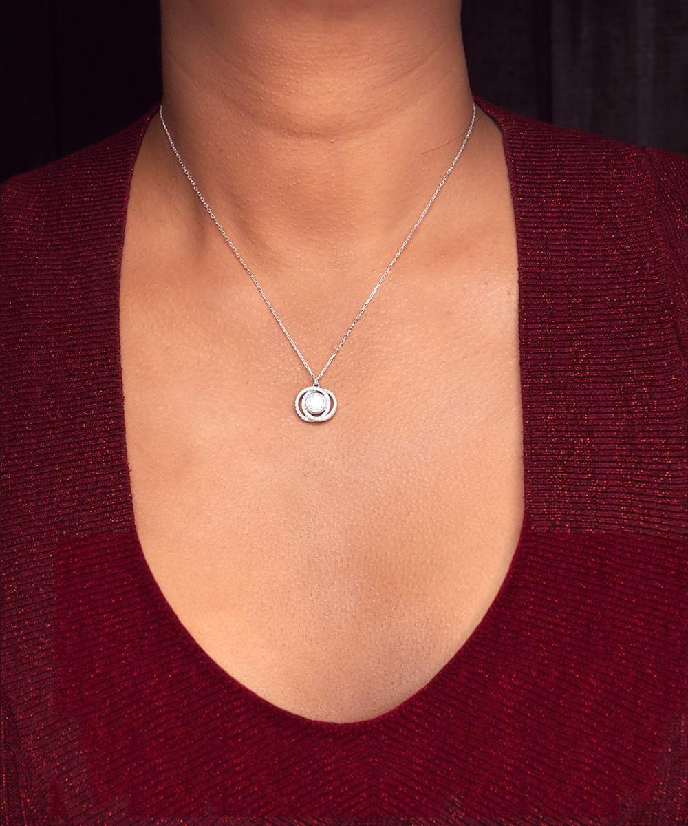 Double Crystal Circle Necklace, Gift Ideas for New Beginnings, for Friend, Girlfriend Second Chance Gift