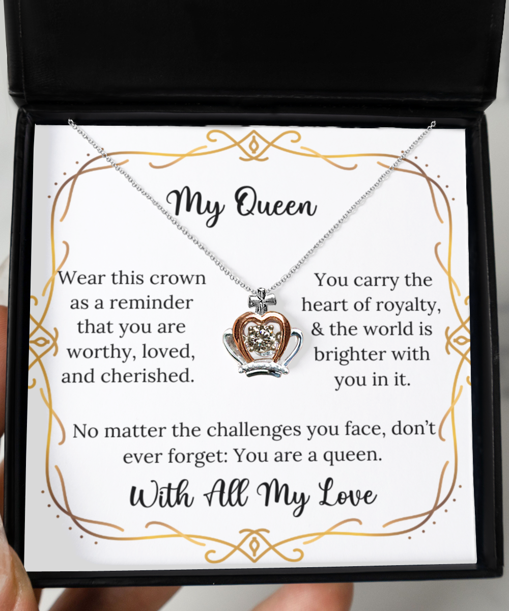 Crown Necklace For A Queen, Classy Gift Ideas For Your Loved Ones, With Message Card