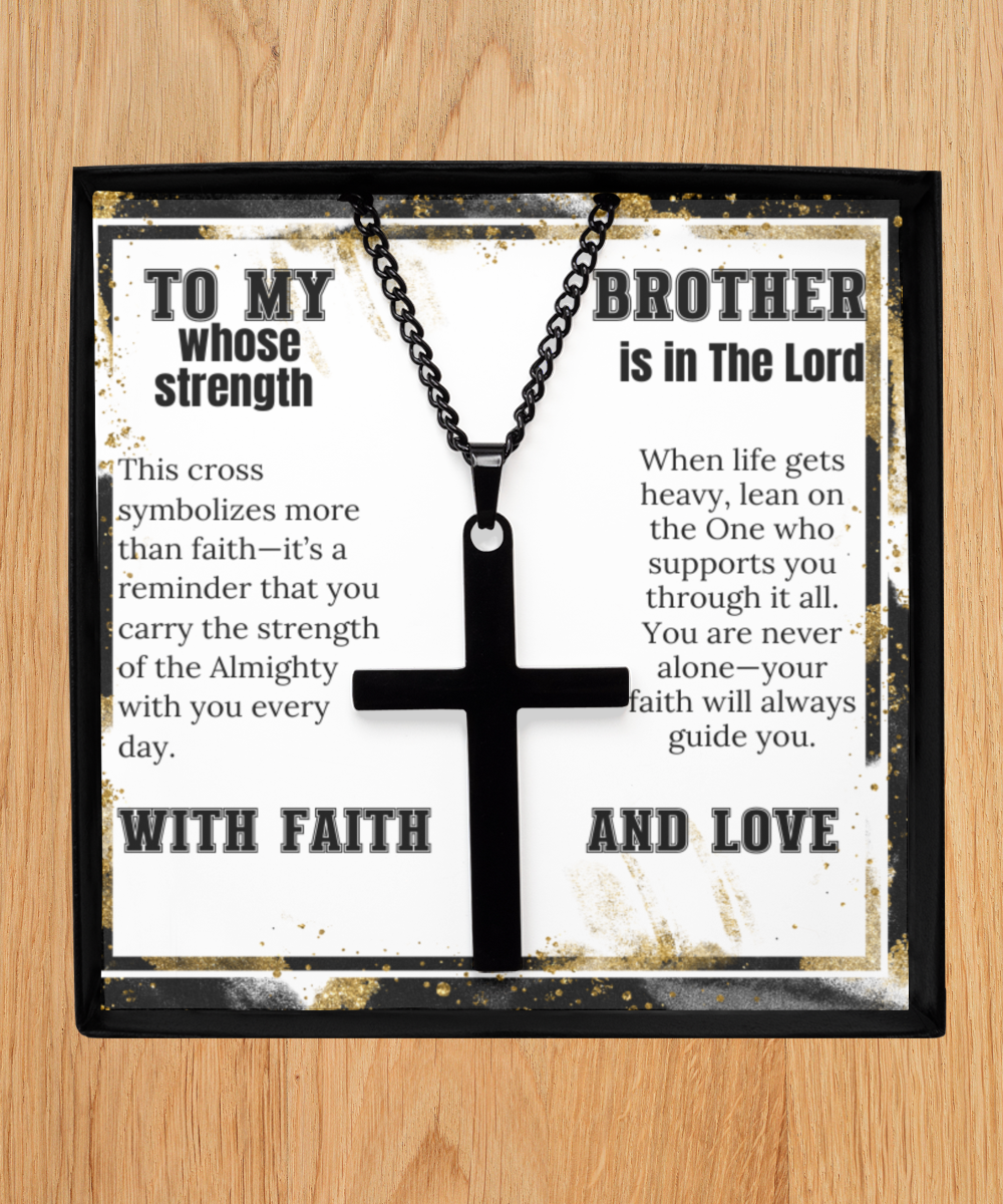 Black Cross Necklace, Gift Ideas For Brother, Brother In Law, Brother From Another Mother