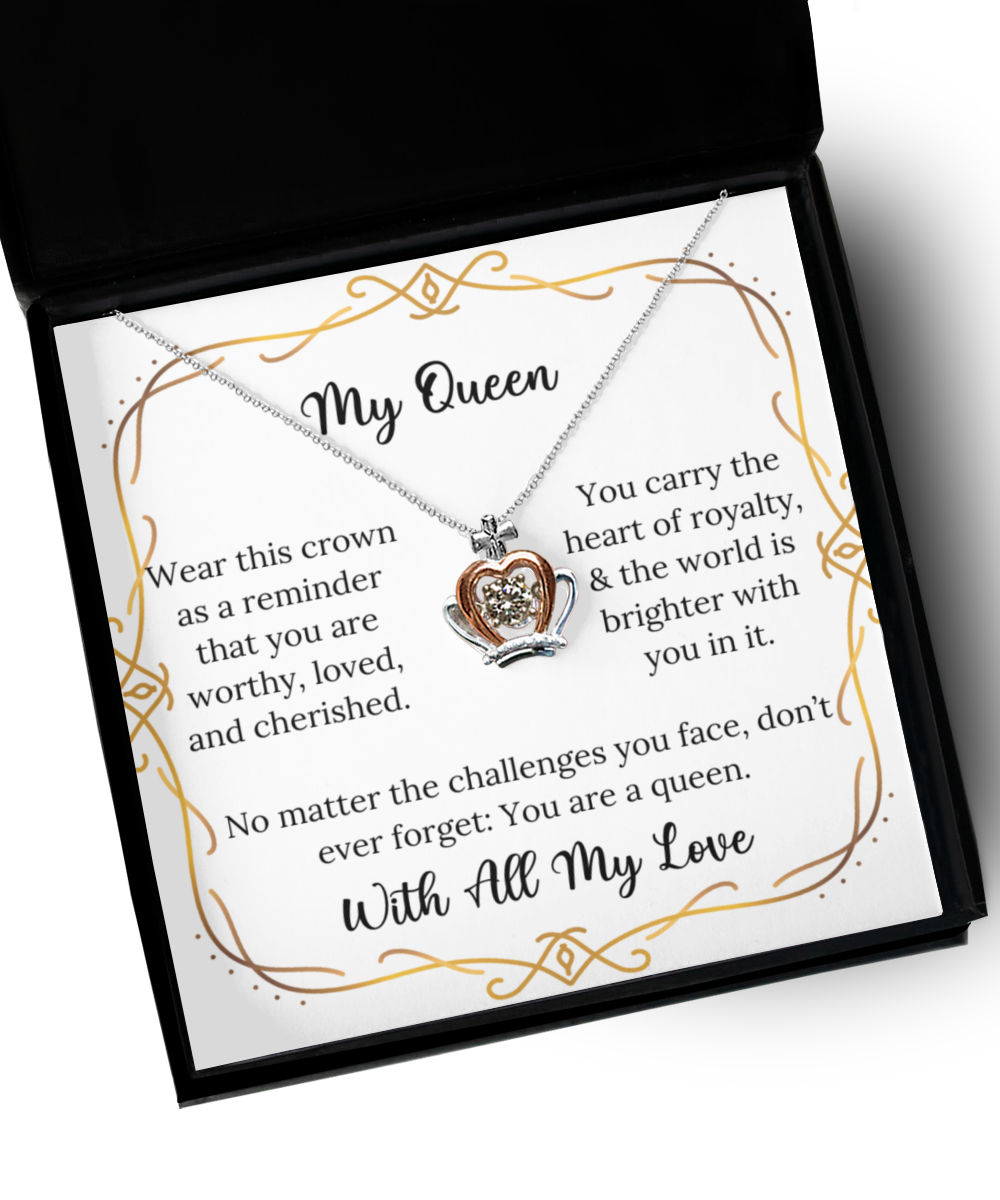 Crown Necklace For A Queen, Classy Gift Ideas For Your Loved Ones, With Message Card